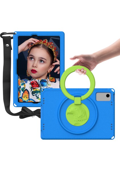 Samsung Galaxy Tab A9+ Döner Tutma Kolu Askılı Kickstand Kapağı (Yurt Dışından)