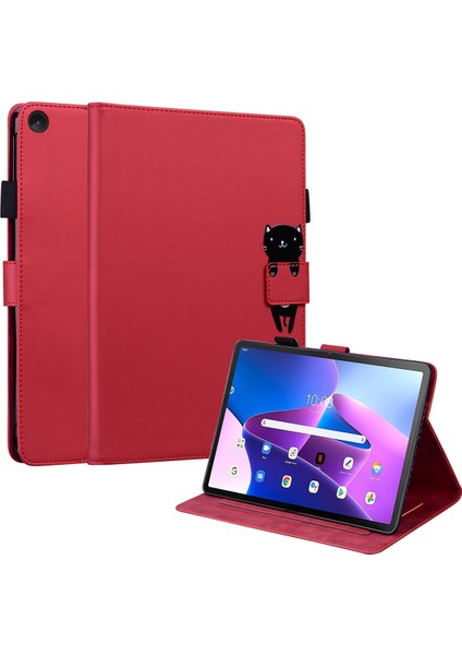 Lenovo Tab M10 Plus (3. Nesil) Tablet Standı Kapağı Kart Yuvaları Deri Kılıf (Yurt Dışından)