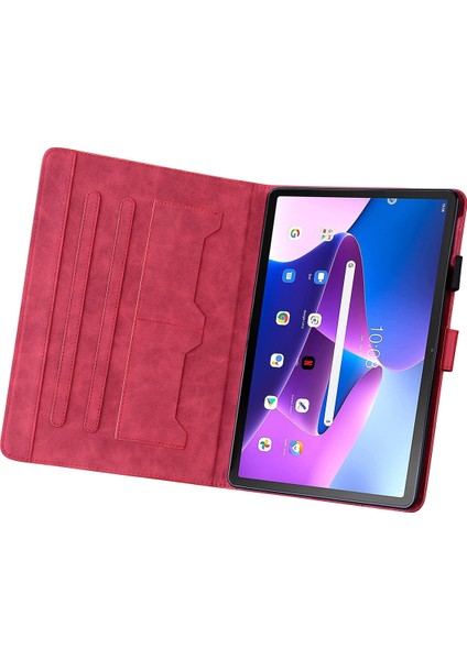 Lenovo Tab M10 Plus (3. Nesil) Tablet Standı Kapağı Kart Yuvaları Deri Kılıf (Yurt Dışından)