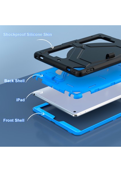 iPad 10.2 (2019) / (2020) / (2021) Koruyucu Kapak Kickstand Tablet Kılıfı (Yurt Dışından)