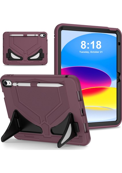 iPad 10.9 (2022) Destek Standlı Sağlam Düşmeye Kapağı (Yurt Dışından)
