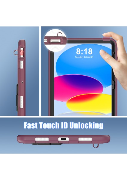 iPad 10.9 (2022) Destek Standlı Sağlam Düşmeye Kapağı (Yurt Dışından) indirimleri