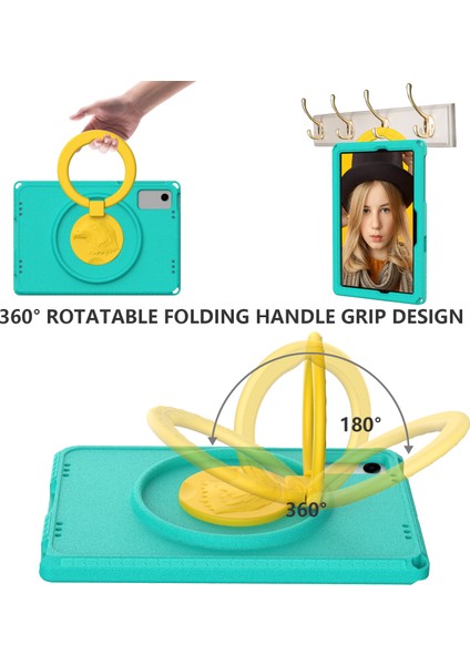Samsung Galaxy Tab A9+ Döner Tutma Kolu Askılı Kickstand Kapağı (Yurt Dışından)
