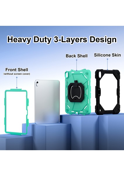 iPad 10.9 (2022) Silikon+Pc Kickstand Düşmeyi Önleyici Tablet Kapağı (Yurt Dışından) modelleri