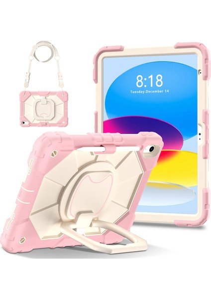 iPad 10.9 (2022) Silikon+Pc Kickstand Düşmeyi Önleyici Tablet Kapağı (Yurt Dışından)