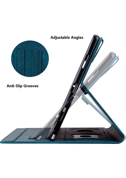 Samsung Galaxy Tab S9 Fe Plus Deri Tablet Kılıfı Kart Yuvaları Kapağı (Yurt Dışından)