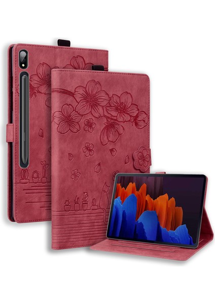 Samsung Galaxy Tab S9 Fe Plus Deri Tablet Kılıfı Kart Yuvaları Kapağı (Yurt Dışından)