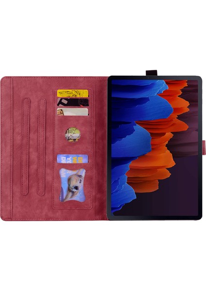 Samsung Galaxy Tab S9 Fe Plus Deri Tablet Kılıfı Kart Yuvaları Kapağı (Yurt Dışından)
