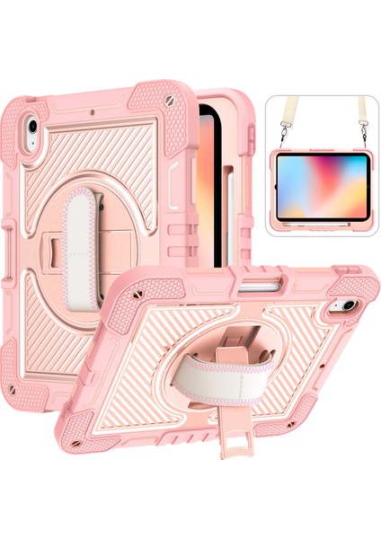 iPad 10.9 (2022) Kickstand Düşmeyi Önleyici Askılı Tablet Kılıfı (Yurt Dışından)