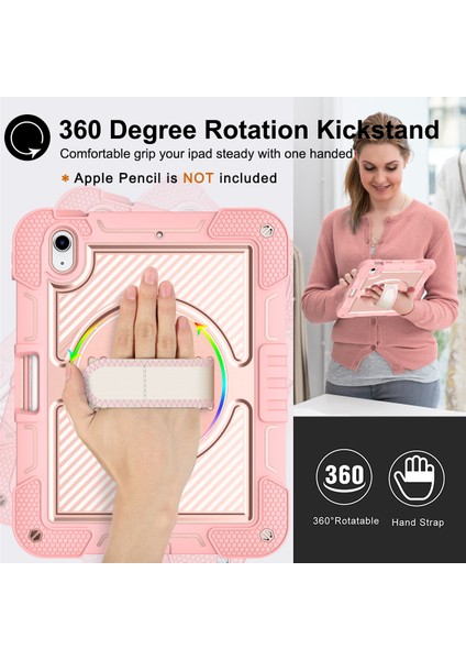 iPad 10.9 (2022) Kickstand Düşmeyi Önleyici Askılı Tablet Kılıfı (Yurt Dışından) modelleri