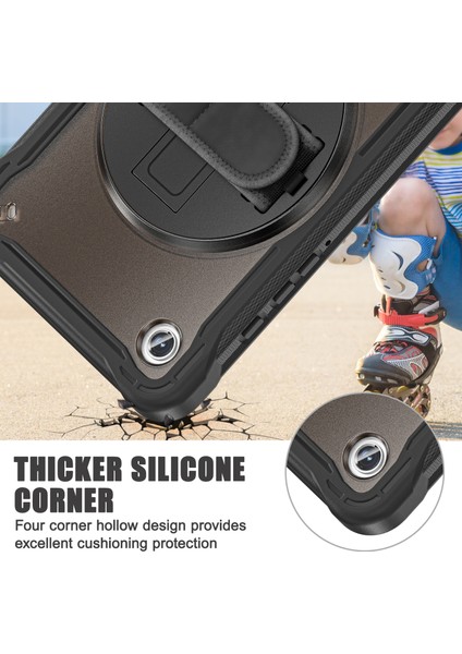 Samsung Galaxy Tab A9 Tablet Kılıfı 360 Derece Döner Kickstand El Kayışı Kapağı (Yurt Dışından) fiyatları