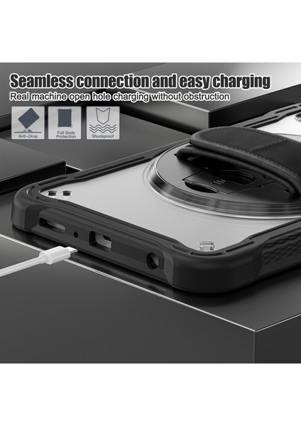 Samsung Galaxy Tab A9 Tablet Kılıfı 360 Derece Döner Kickstand El Kayışı Kapağı (Yurt Dışından) fırsatları