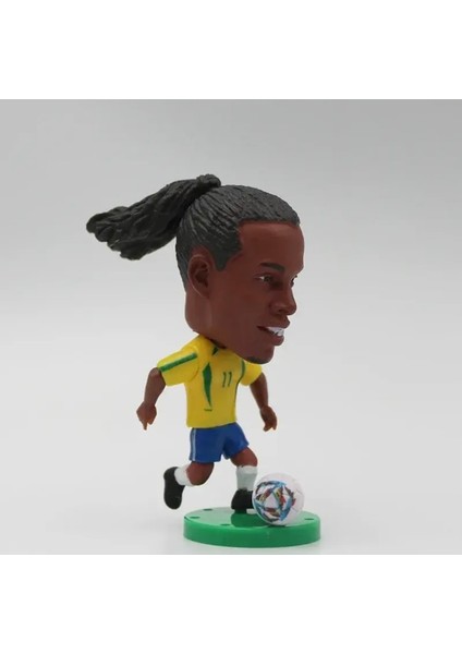 Futbol Yıldız Figürü Pvc Koleksiyon Modeli 6.5cm Mini Futbol Oyuncu Heykelcik Oyuncaklar Hediyelik Eşya Hayranları Için (Ronaldinho)