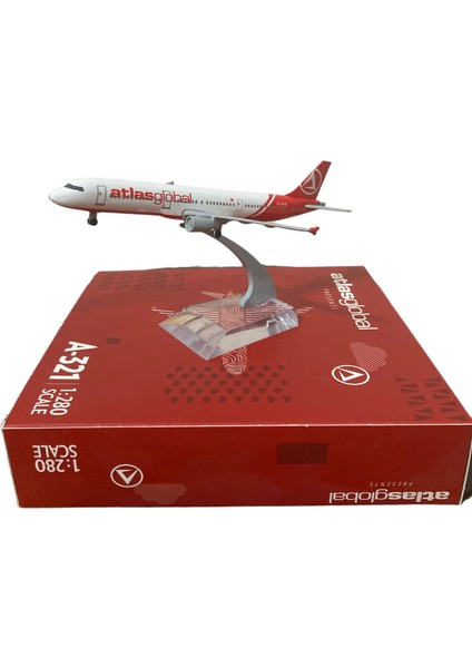 Maket Uçak Atlasjet Lisanslı - A321 1:280 Model Metal Uçak A-321 1:280