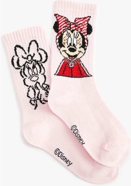 2'li Minnie Mouse Baskılı Çorap Lisanslı