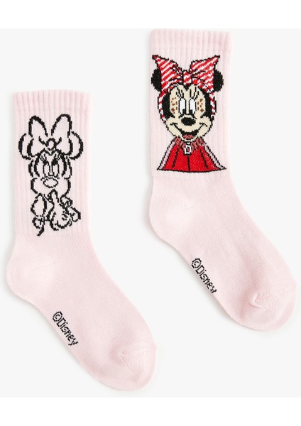 2'li Minnie Mouse Baskılı Çorap Lisanslı