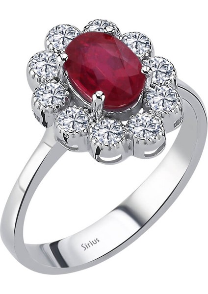 Pırlanta ve Oval Yakut Taşlı Umay Yüzük 0442R0001