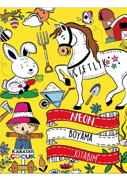 Neon Boyama Serisi Çiftlik - Dinozor - Flamingo - Lama - Okyanus - Orman - Prenses - Unicorn 8'li Set