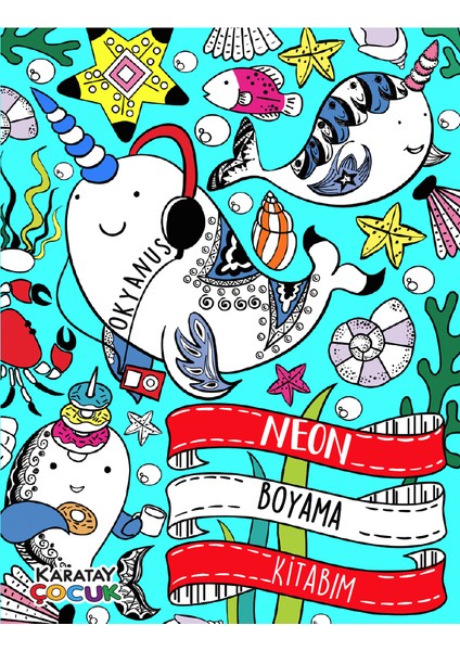 Neon Boyama Serisi Çiftlik - Dinozor - Flamingo - Lama - Okyanus - Orman - Prenses - Unicorn 8'li Set