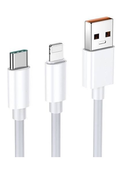 2in1 Type-C iphone Lightning 5.0 Hızlı Şarj ve Data Kablosu