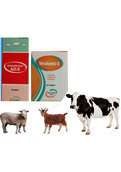 Büyükbaş ve Küçükbaş Hayvanlarınız Için Vitamin Seti (Vetakobil- E 50 Tablet AD3E Vitamini 100 Ml)