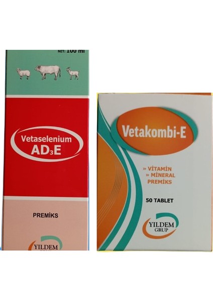Büyükbaş ve Küçükbaş Hayvanlarınız Için Vitamin Seti (Vetakobil- E 50 Tablet AD3E Vitamini 100 Ml)