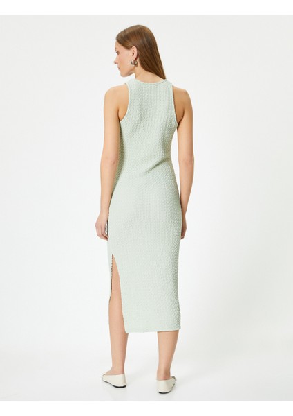 Midi Halter Yaka Elbise Dokulu fırsatları