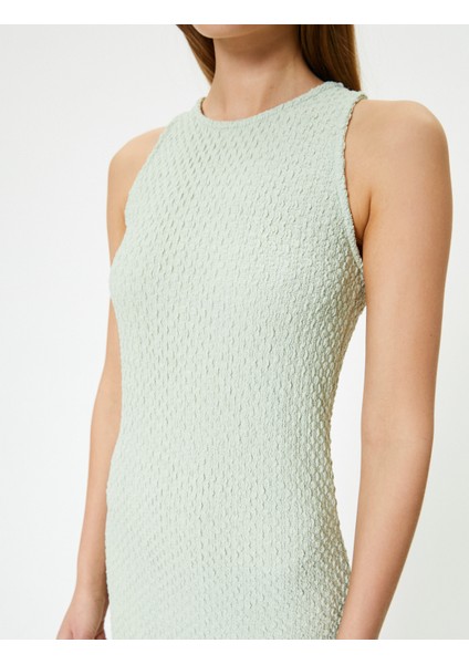 Midi Halter Yaka Elbise Dokulu indirimleri