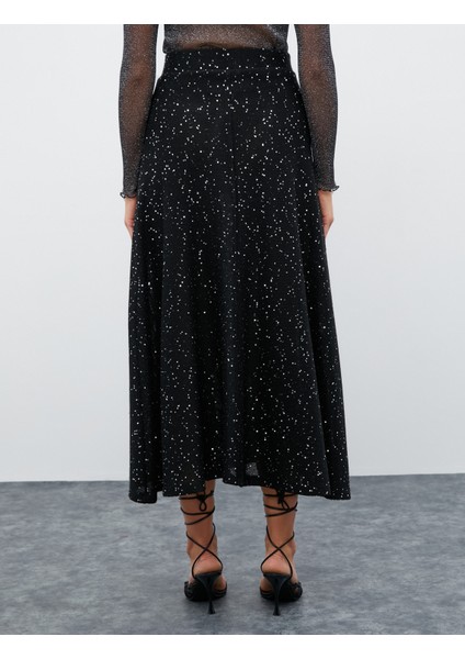 Melis Ağazat x Koton Payetli Kloş Midi Etek fırsatları