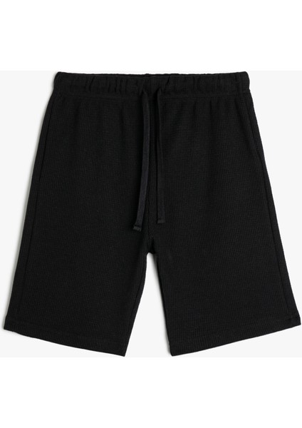 Basic Şort Beli Bağlamalı Pamuk Karışımlı