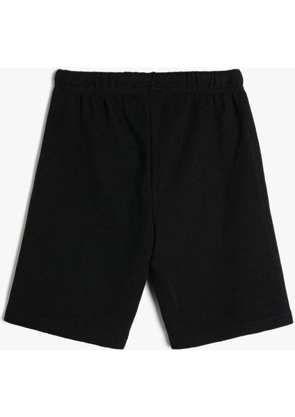Basic Şort Beli Bağlamalı Pamuk Karışımlı