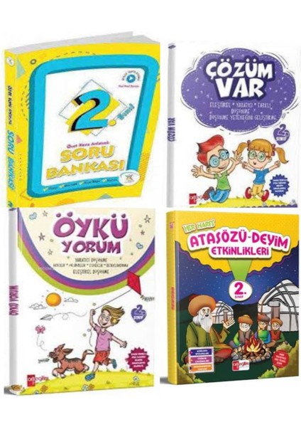 2.sınıf Özet Konu Anlatımlı Soru Bankası +Öykü Yorum+Çözüm Var ve Atasözü-Deyimler Etkinlikleri