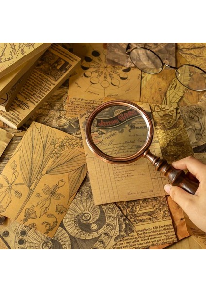 Scz-Fhjs-05 Tarzı Eets Vintage Nostaljik Serisi Büyük Boy Kraft Kağıt Bloknot Yaratıcı Dıy Scrapbooking Dergisi Dekor Kağıt Kırtasiye (Yurt Dışından)