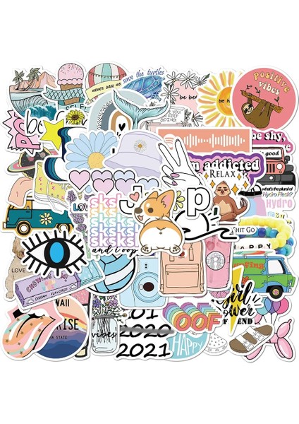 YT06-50PCS Tarzı Pcs Paketi Sevimli Karikatür Kawaii Etiket Vintage Çıkartmalar Kırtasiye Güzel El Hesabı Dizüstü Estetik Kız Dizüstü Bilgisayar (Yurt Dışından) modelleri