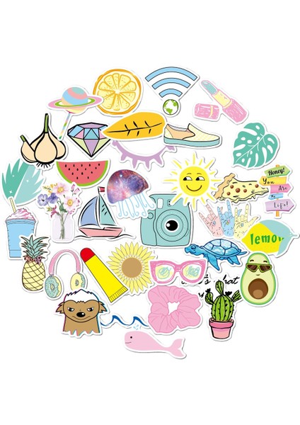 VSCO11-50PCS Tarzı Pcs Paketi Sevimli Karikatür Kawaii Etiket Vintage Çıkartmalar Kırtasiye Güzel El Hesabı Dizüstü Estetik Kız Dizüstü Bilgisayar (Yurt Dışından) indirimleri