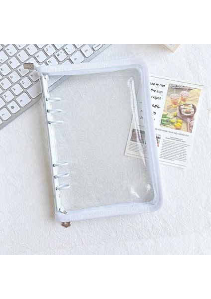 Beyaz Stil A5 A5 A6 Fermuar Bağlayıcı Fotoğraf Kartı Koleksiyonu Kitap Kartpostal Organizatör Günlüğü Dizüstü Okul Kırtasiye (Yurt Dışından)