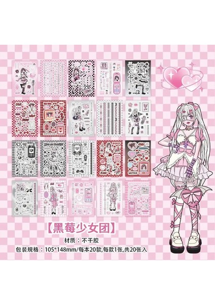 Bir Stil Çıkartmalar Kitap Karikatür Kız Japon Tarzı Dekoratif Çıkartma Mühür Dıy Günlüğü Planlayıcısı Karalama Defteri Albümü Okul Malzemeleri Kırtasiye (Yurt Dışından)