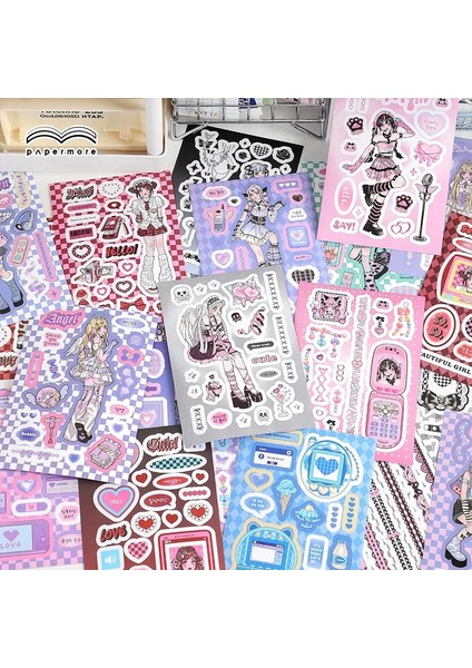 Bir Stil Çıkartmalar Kitap Karikatür Kız Japon Tarzı Dekoratif Çıkartma Mühür Dıy Günlüğü Planlayıcısı Karalama Defteri Albümü Okul Malzemeleri Kırtasiye (Yurt Dışından) modelleri