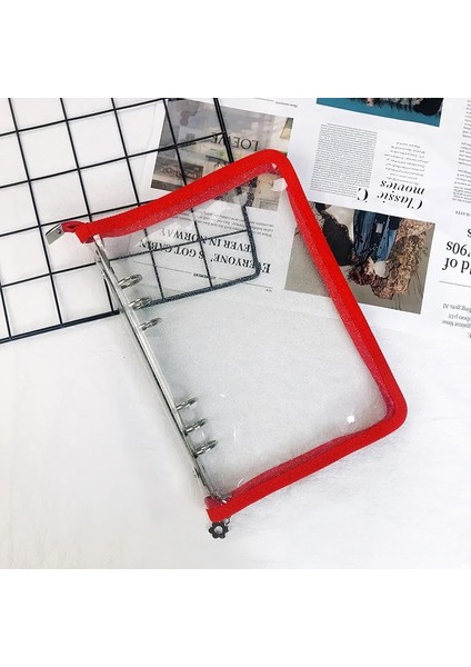 Kırmızı Stil A6 A5 A6 Fermuar Bağlayıcı Fotoğraf Kartı Koleksiyonu Kitap Kartpostal Organizatör Günlüğü Dizüstü Okul Kırtasiye (Yurt Dışından)