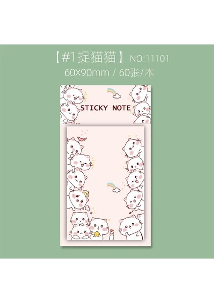 Bifeng Shop Bir Stil Bloknot Sevimli Karikatür Kedi Yapışkan Not Çıkartmalar Çıkartması Scrapbooking Dıy Kawaii Not Defteri Kırtasiye Okul Malzemeleri (Yurt Dışından)