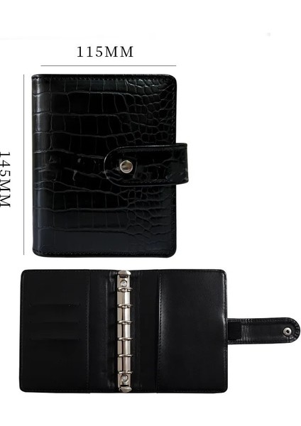 Sarı Stil A7 A7 Timsah Rengi 6 Telli Pu Klipsli Defter Deri Gevşek Yaprak Defter Kapağı Defterler Dergisi Kırtasiye (Yurt Dışından)