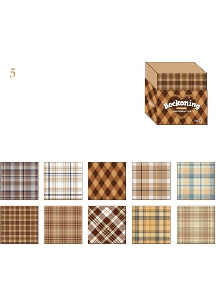 S19800-5 Stili Mr.paper 6 Tasarım Checker Bloknot Seti Ins Tarzı El Kitabı Dıy Dekoratif Mesaj Kağıdı Kore Kırtasiye Okul Malzemeleri (Yurt Dışından)