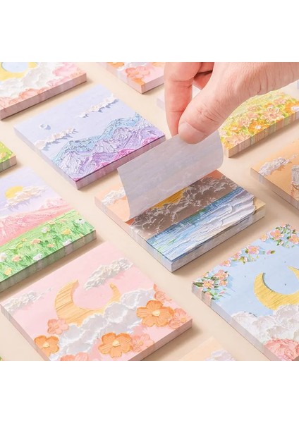 G Tarzı Ins Yağlıboya Bloknot Kawaii Yapışkan Notlar Mesaj Kağıdı N Zaman Çıkartmalar Planlayıcısı Jornal Dekorasyon Kırtasiye Ofis Malzemeleri (Yurt Dışından) modelleri