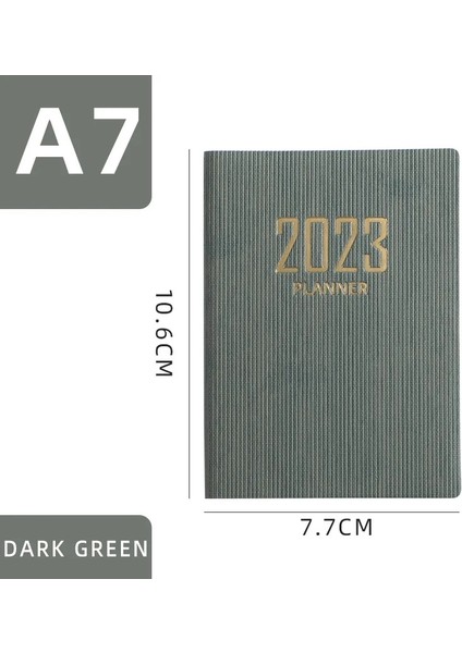 No.6 Stili A7 2023 Günlük Haftalık Aylık Planlayıcısı Dizüstü A7 Taşınabilir Takvim Kitap Dergisi Not Defteri Süt Programı Kitap Ofis Kırtasiye (Yurt Dışından)