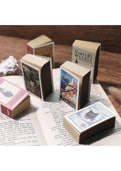 Eets Mini Bloknot Retro Kibrit Kutusu Desen Dizüstü Yırtılma Yapışkan Not Defteri Ofis Okul Kırtasiye Malzemeleri Hediyeler (Yurt Dışından) modelleri