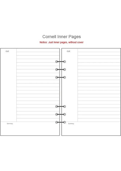 Cornell Stili A6 45 Sayfa A5 A6A7 Gevşek Yaprak Defter Dolum Spiral Ciltleyici Iç Sayfa Haftalık Aylık Yapılacaklar Çizgi Nokta Izgara Içinde Kağıt Kırtasiye (Yurt Dışından)