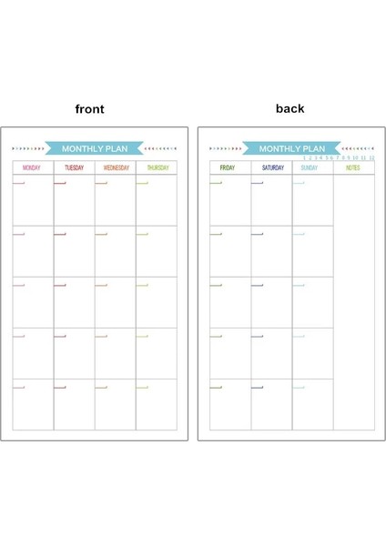 Aylık Tarzı A7 45 Sayfa A5 A6A7 Gevşek Yaprak Defter Dolum Spiral Ciltleyici Iç Sayfa Haftalık Aylık Yapılacaklar Çizgi Nokta Izgara Içinde Kağıt Kırtasiye (Yurt Dışından)