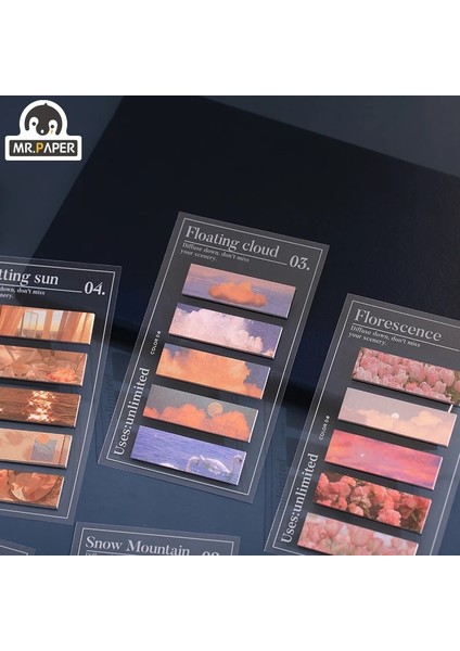 D Tarzı Mr Kağıt Lot Sevimli Sabit Bloknot Ins Tarzı Çiçekler Kar Dağları Bulutlar Gün Batımı Dalgalar Ofis Kırtasiye Malzemeleri (Yurt Dışından) indirimleri