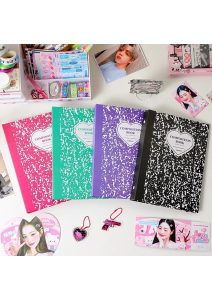 Lavanta Tarzı Mınkys Yeni Varış Kawaii Mermer A5 Bağlayıcı Kpop Fotoğraflı Kitap Toplama Witleeves Çanta Fotoğraf Albümü Kırtasiye (Yurt Dışından) modelleri