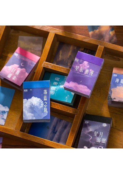 B Tarzı Ins Stil Estetik Gökyüzü Manzara Mini Kitaplar Deco Kırtasiye Bullet Günlük Kaydı Çıkartmalar Not Defteri Zanaat Yapışkan Notlar (Yurt Dışından) fırsatları